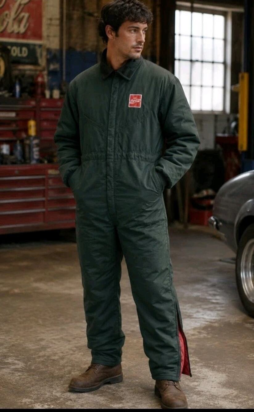 Vintage Riverside Coca-Cola Employee Quilted Work Coveralls RARE| Read Below!
